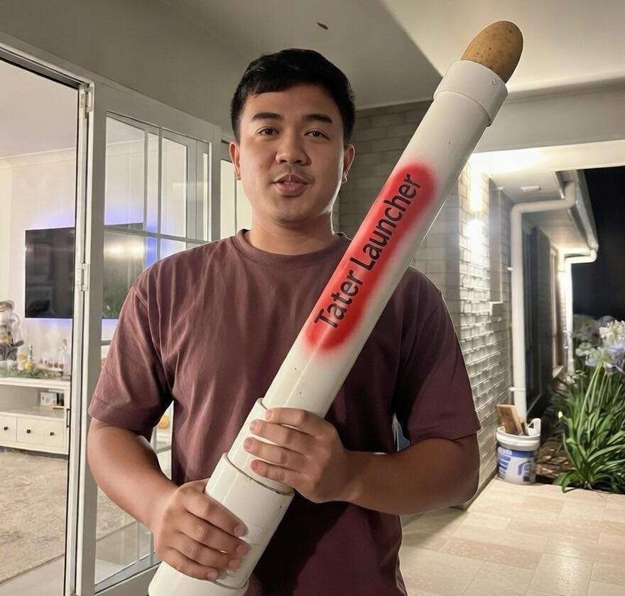 Prototype potato launcher for Terminal Velocity Delivery Service